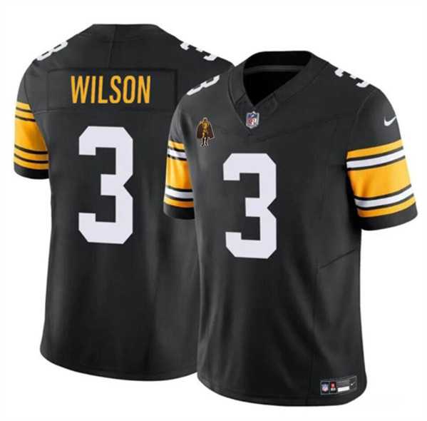 Men & Women & Youth Pittsburgh Steelers #3 Russell Wilson Black 2024 F.U.S.E. With Walter Payton Patch Vapor Untouchable Limited Stitched Jersey